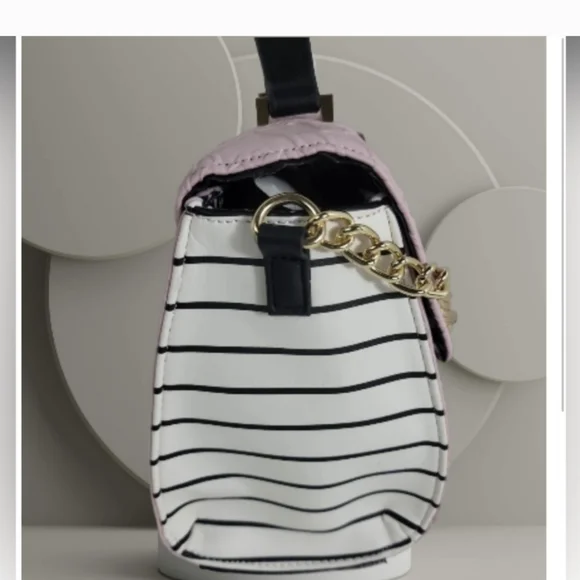 NWT Luv Betsey Johnson Lavender Butterfly Lbaddy Blush Stripe Crossbody Bag - Picture 3 of 4